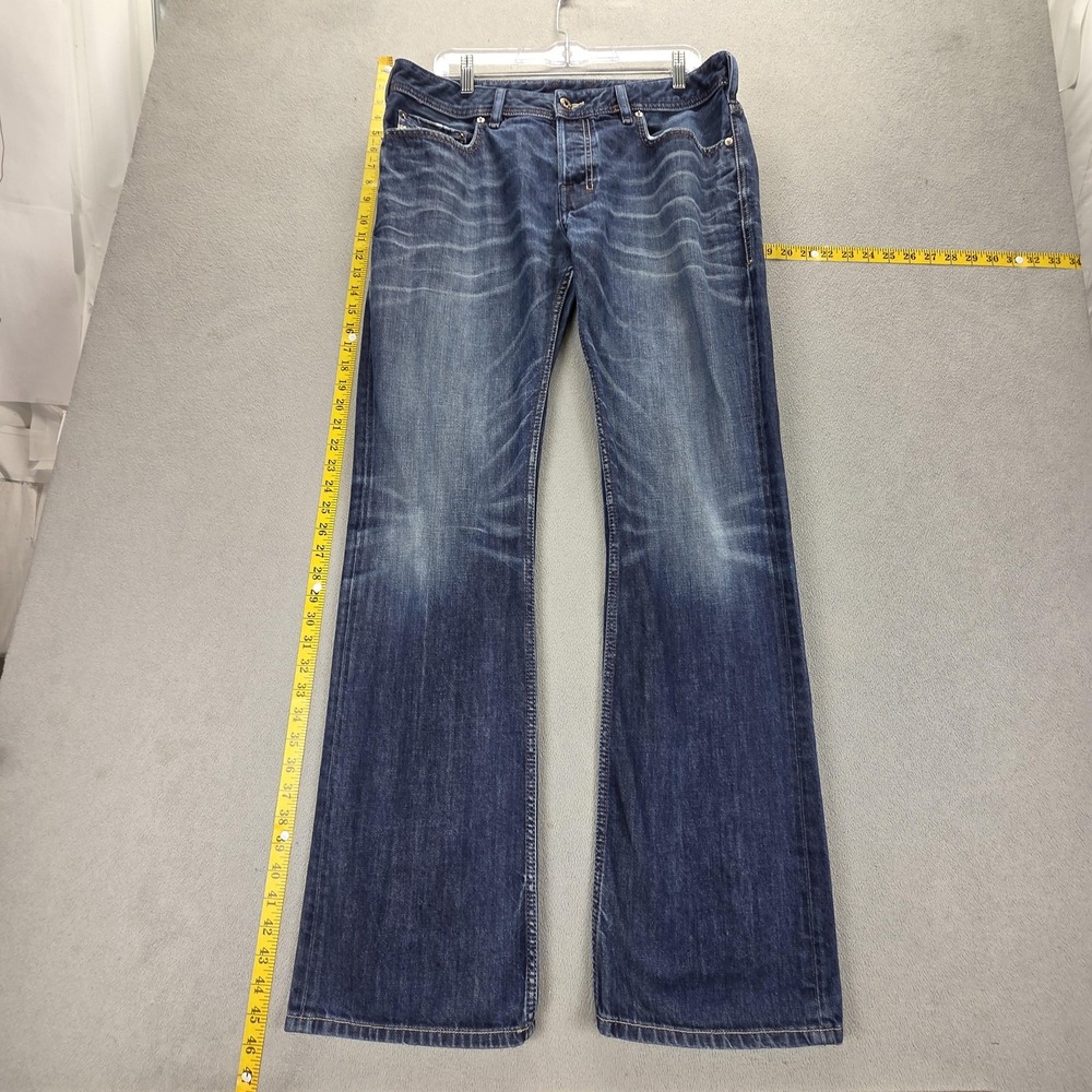Diesel Jeans Mens 34x34 Blue Zatiny Regular Bootcut Whiskers Honeycomb 0806W